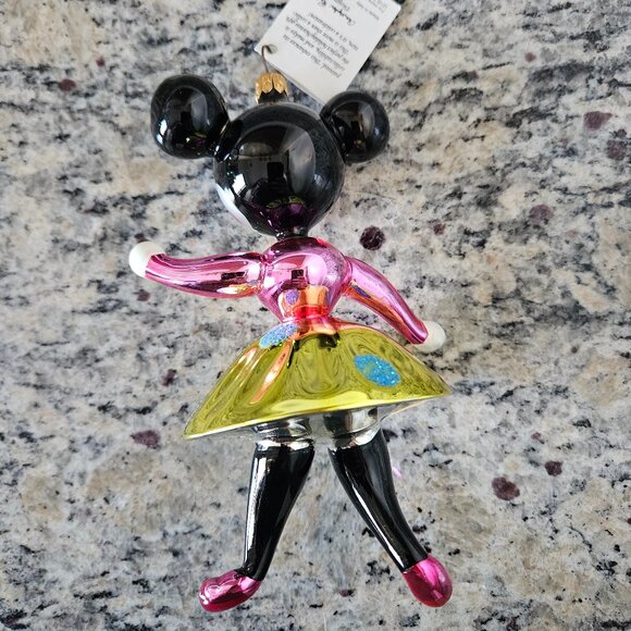 RARE VINTAGE CHRISTOPHER RADKO MINNIE MOUSE ITALIAN GLASS CHRISTMAS ORNAMENT - Picture 3 of 7